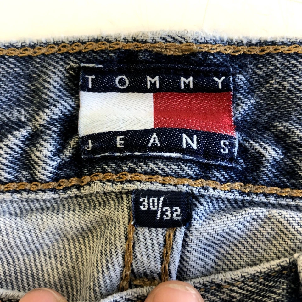 Pantalones de mezclilla HIP HOP de colección años 80 90 Tommy Hilfiger azules desgastados Foto 4 de 4