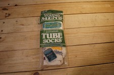 Vintage ODOR EATING Striped Tube Socks 1 Pair YOUNG Men 9-11 Old Stock 1977 70'