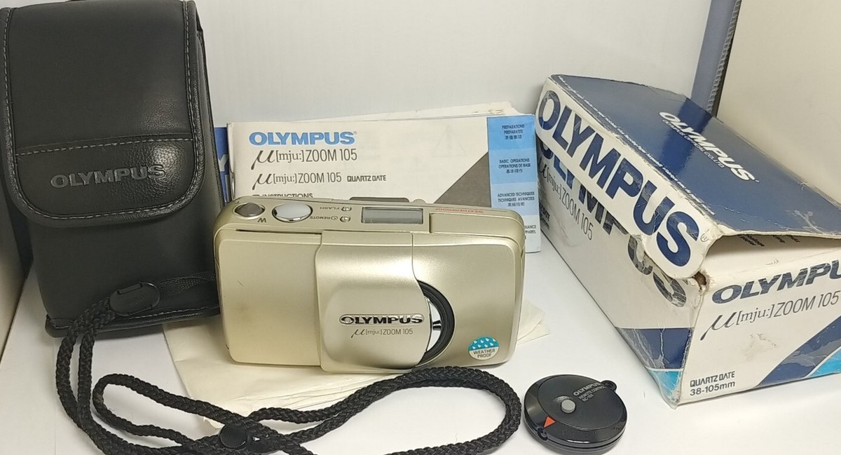 OLYMPUS mju zoom 105 quartz Date 35mm compact FILM camera