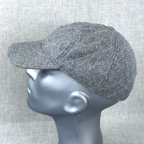 Gap Baseball Hat Size SM/Med Heather Gray Quilted Wool Blend Adjustable Preppy