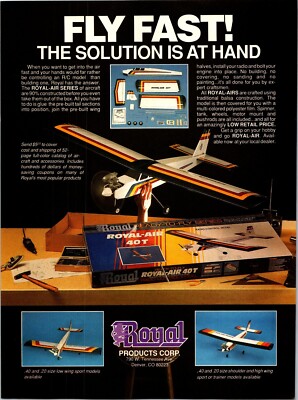 ROYAL RC 40-T Airplane  Print Ad Ephemera Wall Art Decor