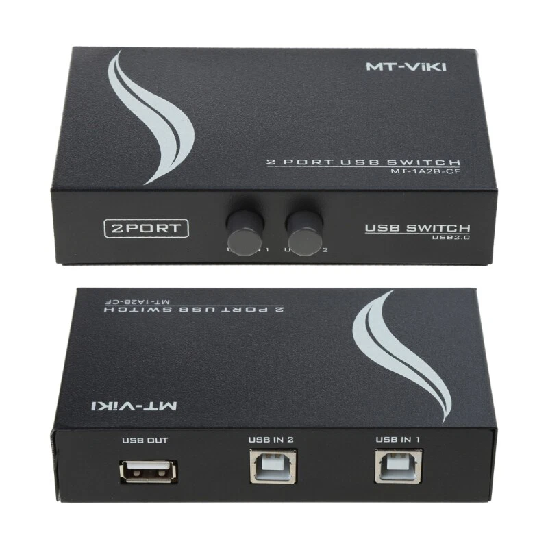 2-Port USB Hub for Printer Sharing Between Two Computers  