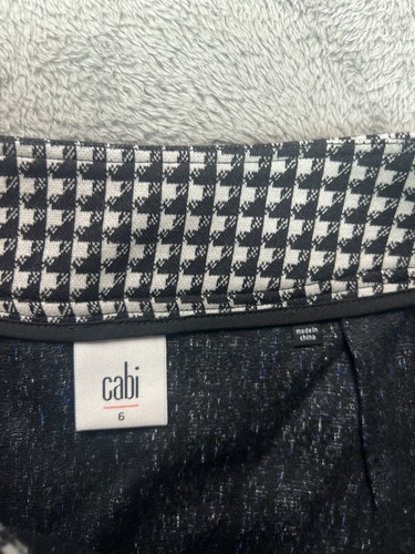 CABI Reina 21 Club Skirt Size 6 Tweed Blue Matrix Houndstooth Trim Womens 5320 - Picture 3 of 8