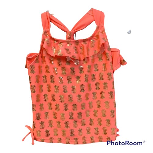Real Love Summer Swimsuit Girls Swimsuits Pineapple Orange Small (6/6X) - Picture 2 of 7