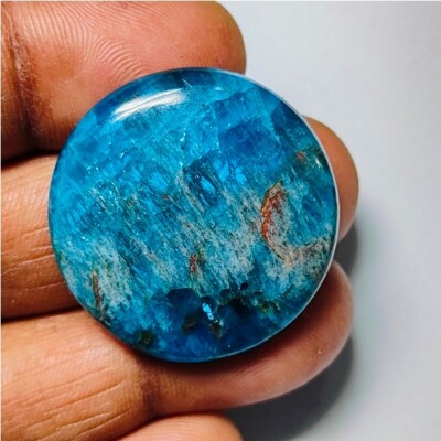 Apatite Stone Natural Neon Blue Apatite Cabochon Loose Gemstone 58