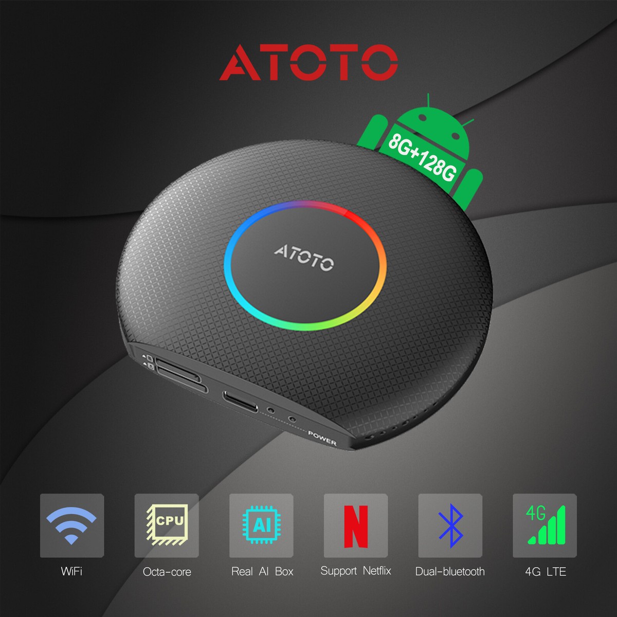 【sim付き】ATOTO CB6 CarPlay AI BOX Amazon.com: CB6 Car Video Box Wireless CarPlay/Android Auto