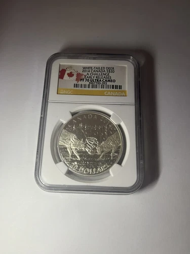 2014 Canada $20 Silver White-Tailed Deer A Challenge Early Releases NGC PF 70 UC