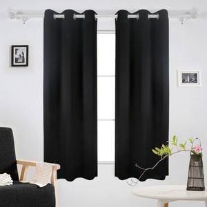 Thermal Insulated Grommet Room Darkening Blackout Curtains 42x63" Black