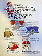 1966 Magazine Advertisement Norelco Women's Razors Shavers Santa Claus