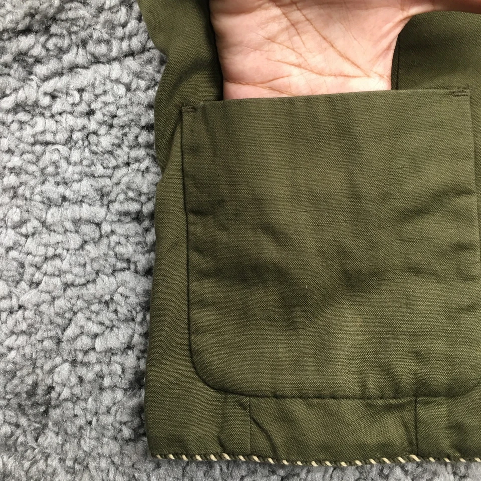 Blazer Cartonnier Anthropologie para mujer mezcla de lino talla 6 bolsillos verdes Foto 4 de 4