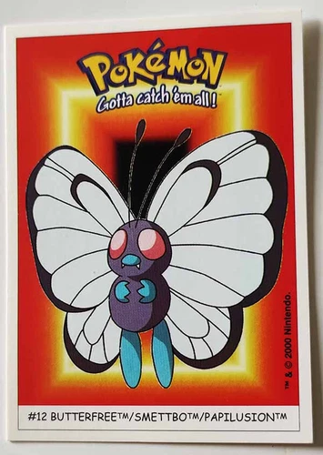 Pokemon Dunkin Boomer BUTTERFREE card #012/150 stickers 2000
