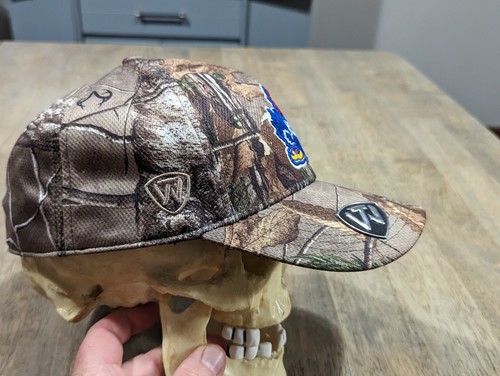 Kansas Jayhawks University NCAA Top Of The World Memory Fit Camo Hat - Picture 4 of 8