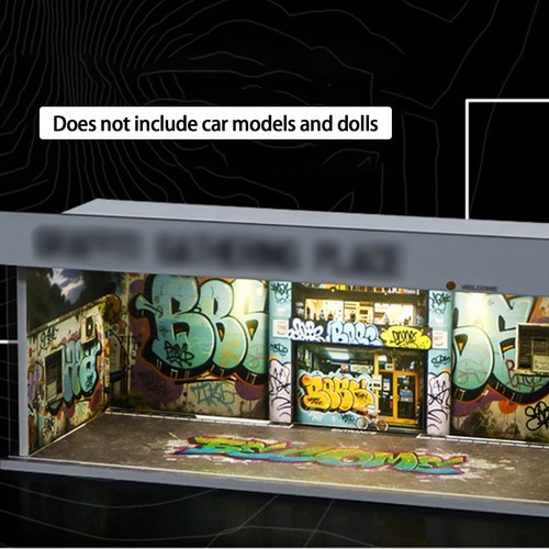 1/64 Diorama City Car Garage Model LED Lighting Scene Display Building Model TIv - Foto 4 di 10
