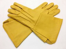 YELLOW LEATHER GAUNTLET GLOVES