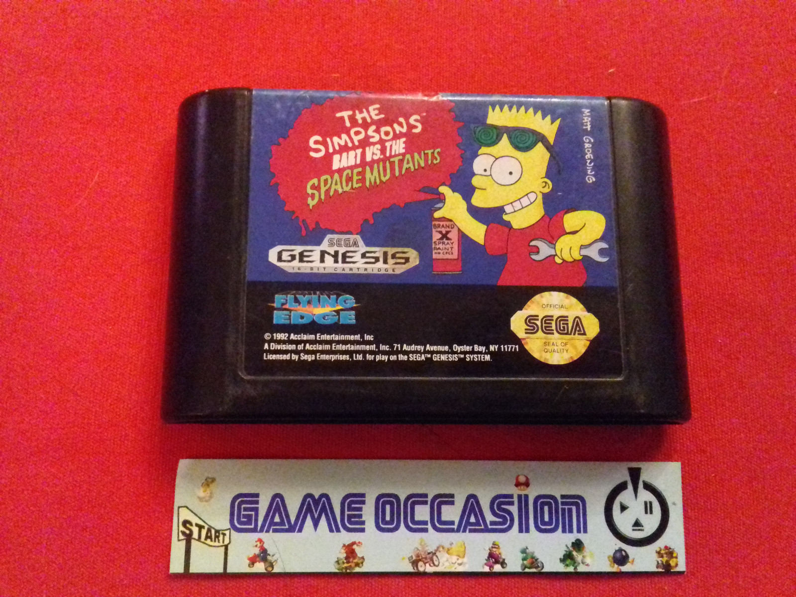 THE SIMPSONS BART VS SPACE MUTANTS SEGA MEGADRIVE MEGA DRIVE GENESIS CARTOUCHE