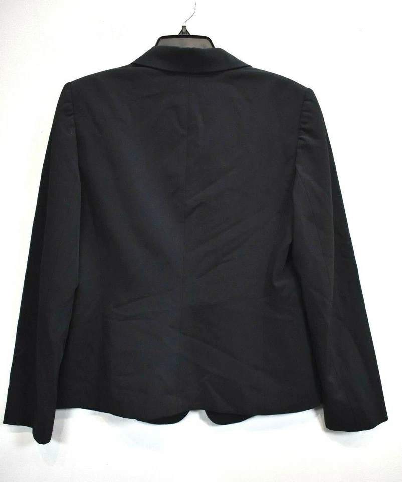Alex Marie Womens Black Notch Label 2 Button Long Sleeve Career Blazer Jacket 10 - Image 2 of 4
