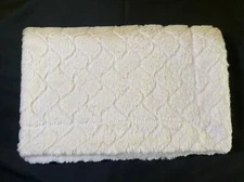 RUNT 1478 Baby Blanket Zig Zag Embossed Wavy Line Cream Minky Plush Fleece Lovey