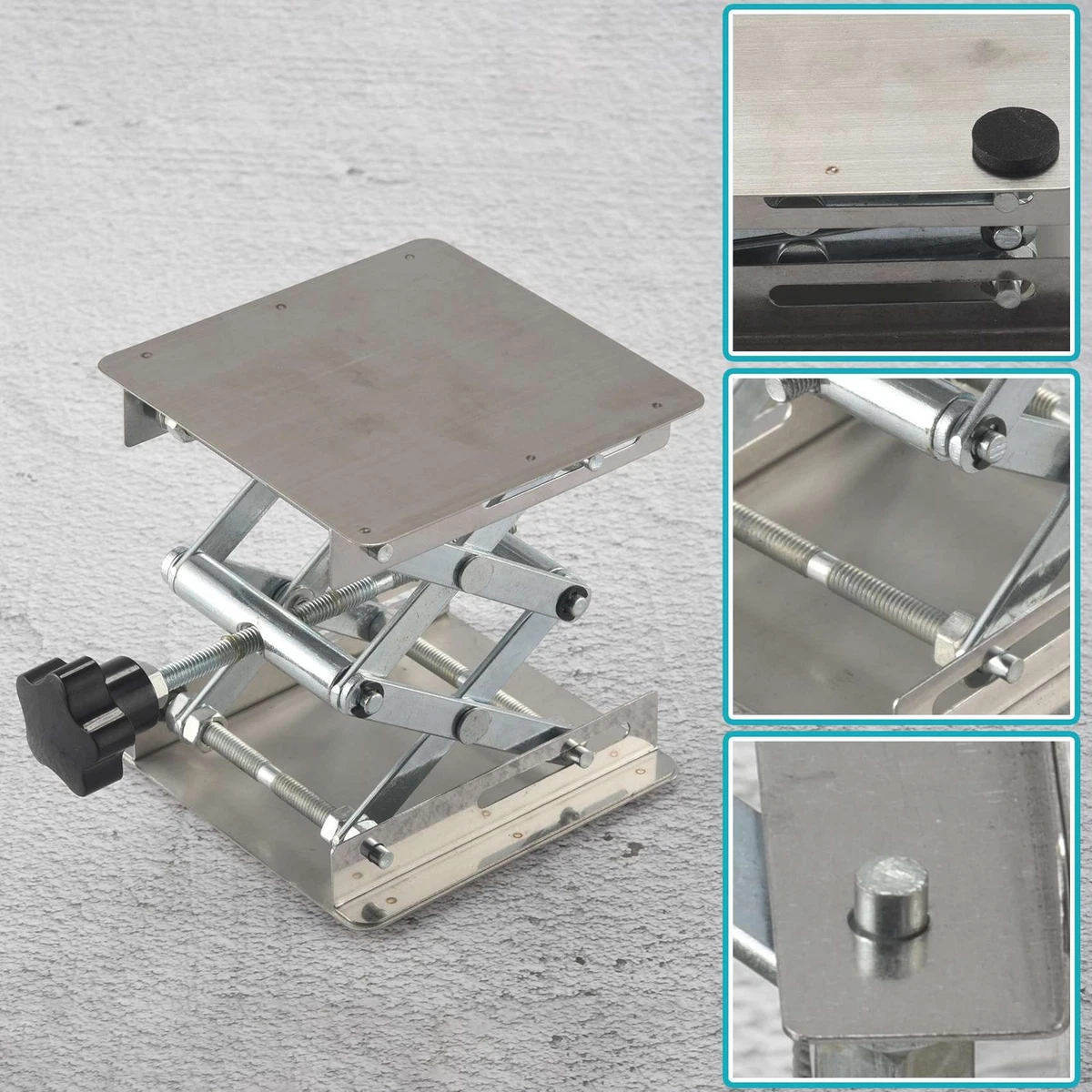 Scientific Lab Jack-100 x 100mm Stainless Steel Lab Stand Table Rack6409