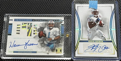 Warren Moon Auto /7 Eddie George NT Auto /10 Oilers Titans HOF