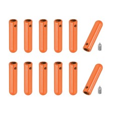12 pcs lace tips with screw, alloy terminals 25mm for DIY, orange