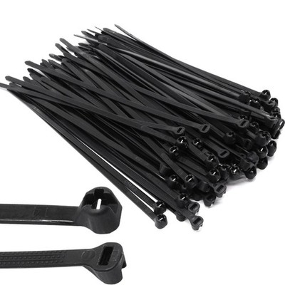 100Pcs Push Mount Zip Ties, 6'' Cable Zip Tie with Stainless Steel Metal Tooth Lo