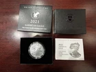 2021 W American Silver Eagle, Uncirculated, Type 2, US Mint, OGP/COA