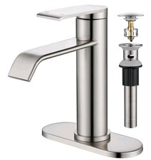 Brushed Nickel Waterfall Single Handle Bathroom Faucet