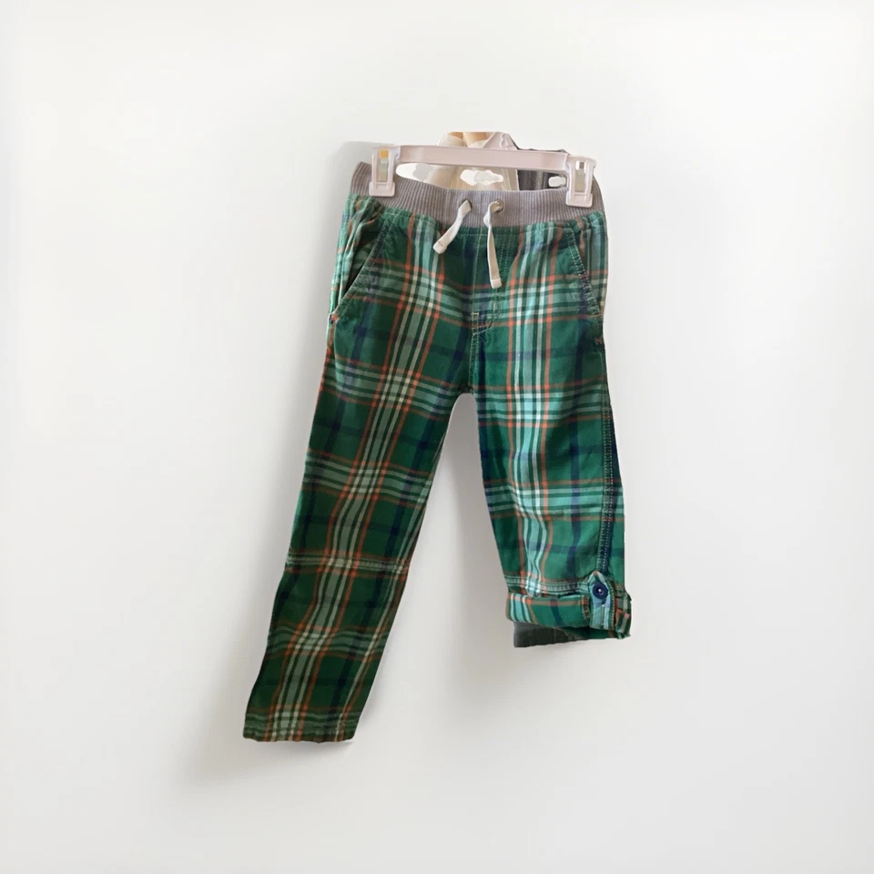 Pantalones de surf enrollables MINI BODEN 7 niños verde a cuadros tartán cintura elástica Foto 2 de 3