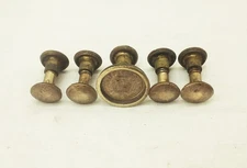 Vtg Disston sons philada hand saw handle brass recessed medallion w/ screw nuts