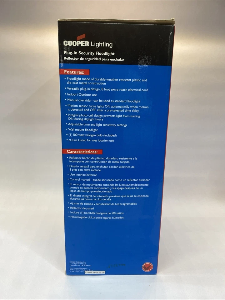 Security Floodlight Motion Activated 8’ Foot Cord Easy Wall Mount 180* Sensor - Image 3 of 4