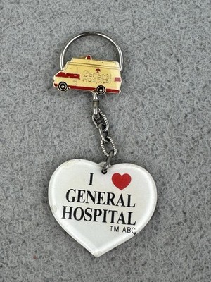 Vintage ABC Network General Hospital Ambulance Soap Opera Pin and Keychain