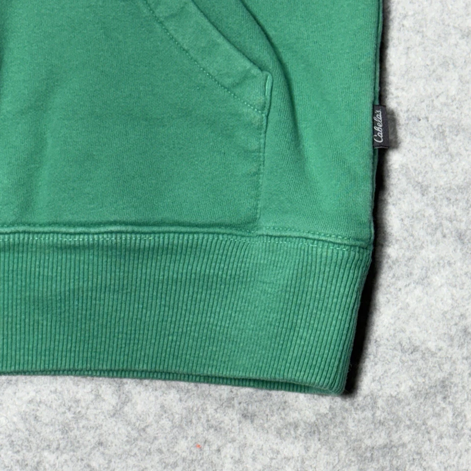 Moletom com capuz Cabela's verde azul regular caça pesca ao ar livre masculino tamanho médio - Imagem 3 de 4