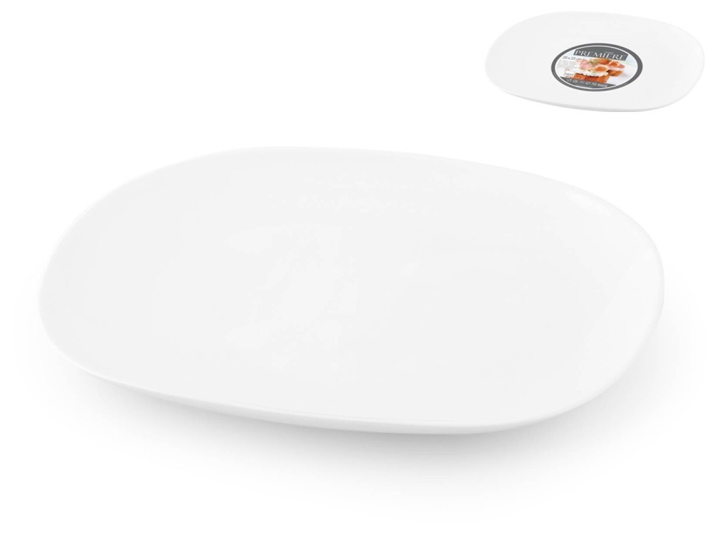Pack Of 6 White Opal Premiere Snack Plates 28 Cm H&H