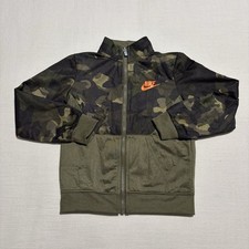 Boys Nike Camo Full Zip Jacket Green / Orange Size 4T 3-4 Years
