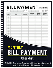 Monthly Bill Payment Checklist: Bill Tracker Notebook, 4-Year Guide, 960 Records