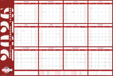 2026 Monthly Planning Calendar 40x27 - Horizontal Red 