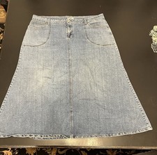 Cato Woman Blue Denim MIDI Length Y2k Jean Skirt Plus Sz 20 W