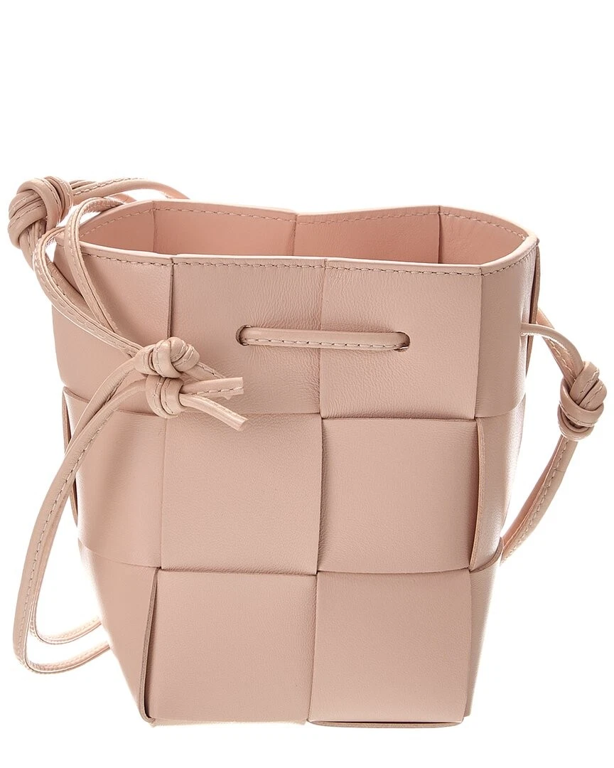 Bottega Veneta Cassette Mini Intrecciato Bucket Bag Women's Pink