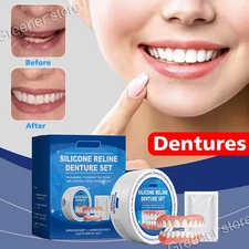 Silicone Reline Denture Set Soft Silicone Denture Set False Teeth for Women Men