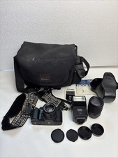 Sears KSX-P Film SLR Camera Dual 2 Program Flash, Lens And Bag - Untested