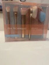 Real Techniques 6pc Endless Summer Makeup Brush Set NIB ~Sponge~Tanning Mitt