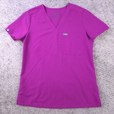 Figs Catarina Scrub Top Womens XS One Pocket V-Neck Bright Fuchsia 3117 Shirt