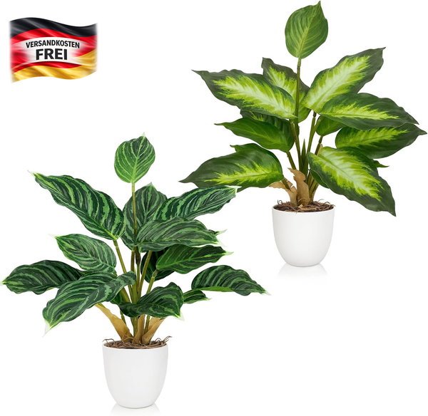KüNstliche Zimmerpflanzen 2Er Set 37Cm Pflegeleicht, Dekorativ FüR BüRo Bad KüCh-image