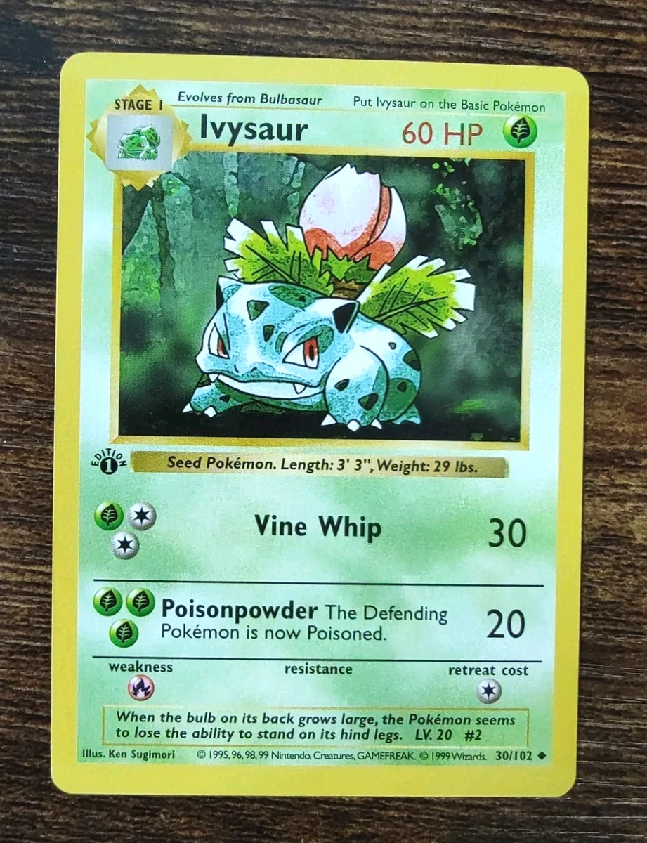 1995 ivysaur pokemon card value - 035/100/100 - Reverse Holofoil Crystal Guardians Celebrate the legacy of your favorite tabletop game with this Ivysaur 1999 Pokemon Base Set Uncommon Shadowless #30 PSA Authenticated 9 Card Ivysaur 030/102 Base Set (Shadowless)