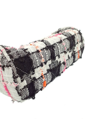 CHANEL Logo Bowling Bag AS1779 Tweed Leder Weiß Schwarz Pink Damen Schulterta... - Bild 5 von 9