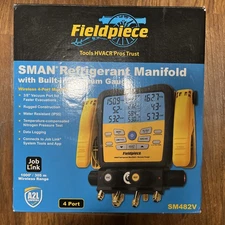 NEW!! Fieldpiece SM482V SMAN Wireless Refrigerant Manifold (4-Port)