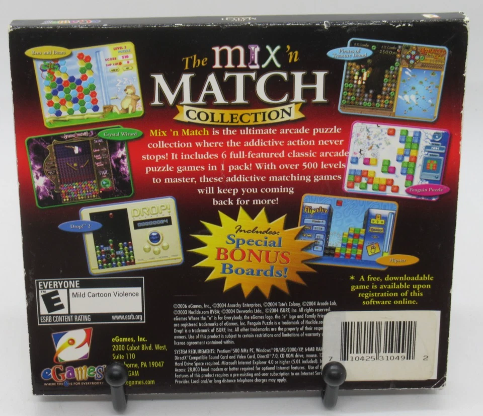 THE MIX N MATCH PUZZLE COLLECTION PC CD-ROM GAME FOR WINDOWS 98/XP/2000, E GAMES - Image 2 of 2