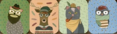Pocket Note Set of 4 Mini Pads: Hipster Animals by Smith Fiona (Loose-leaf)