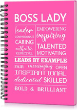 Boss Lady 160 Blank Pages Gold Foil Hardcover Spiral Notebook, New Business Owne