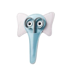Rubis Stainless Steel Infant Nail Scissors with Blue Leather Elephant Case, F...